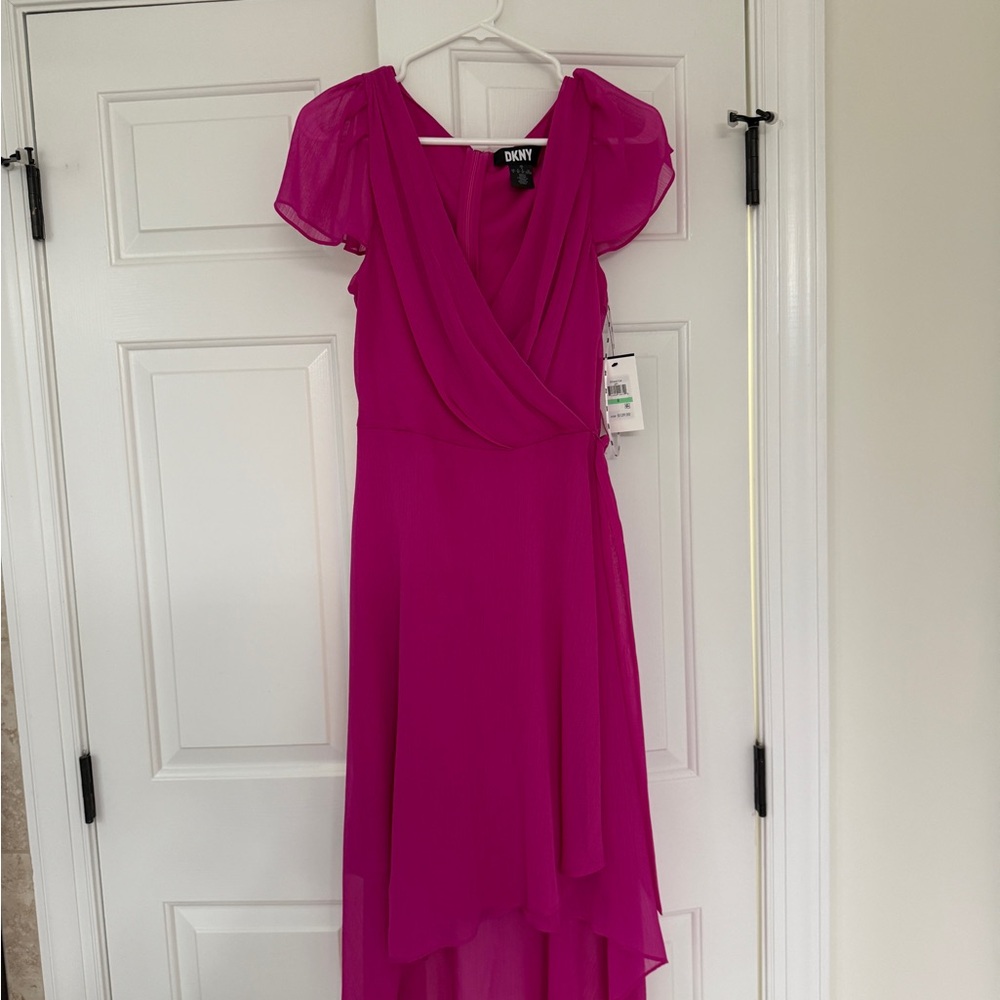 DKNY Fuchsia Chiffon Dress